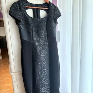 Black Geometric Patterned Dress